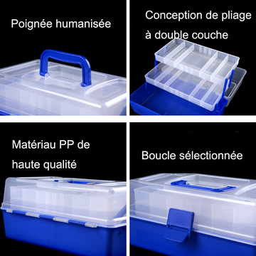 Boîte de matériel de pêche 29x17x14cm lua bait fishing tackle box multifunctional folding fishing box multilayer boite de rangement